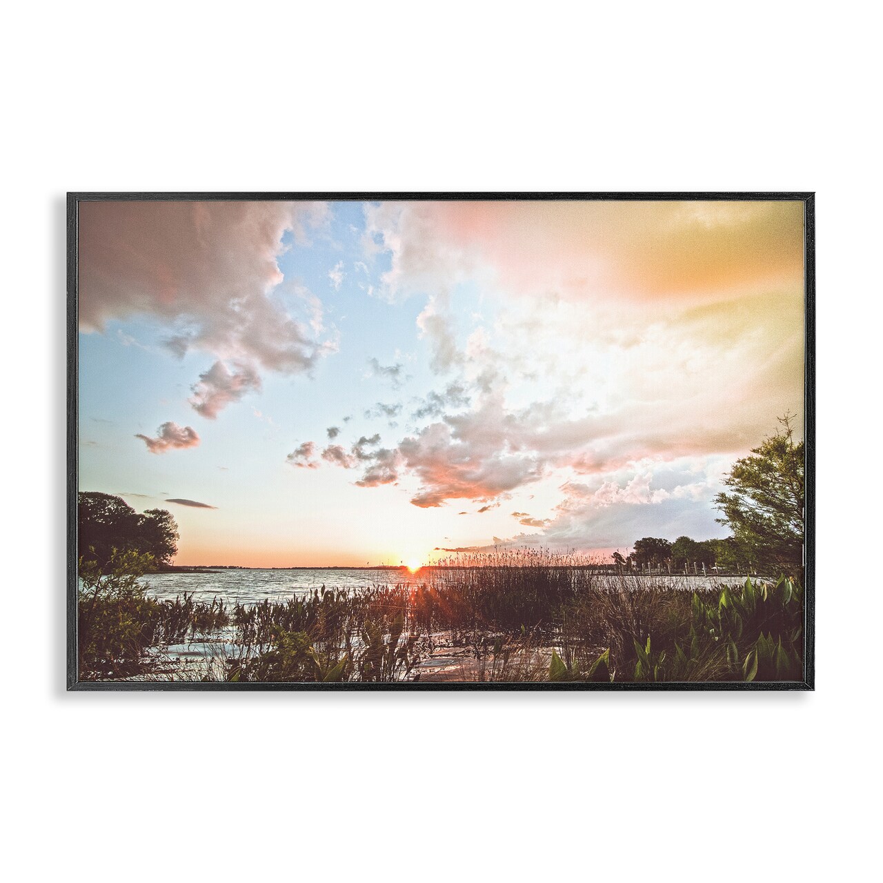Stupell Industries Sunset Clouds Overlooking Beach Framed Giclee, design by BRUCE NAWROCKE